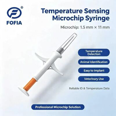 ICAR Certificado Fofia Novo Sensor de Temperatura Microchip RFID PP Animal ID à prova d'água para cães e gatos Animais de estimação 1,5 anos de garantia