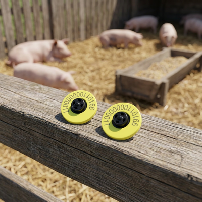 Nova Fofia Full ICAR ET908 Bovine RFID LF Ear Tag TPU Material 350N Tensão 5 anos de garantia ISO11784/5 Conformidade Uso na fazenda