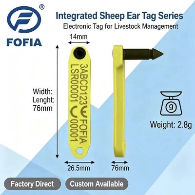 Nova Etiqueta Eletrônica RFID Fofia HDX Resistente a Altas Temperaturas Integrada Anti-Queda TPU Codificada a Laser ET969 Ovelha Amarela 1.5"