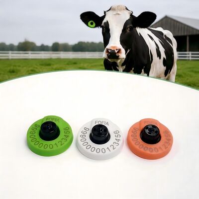 FOFIA Novo Full ICAR Durável RFID resistente à água TPU Yellow Ear Tags LF ET908+T905 Farm Chips Garantia de 5 anos Bovine 14,5mm