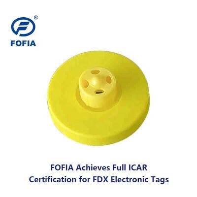 Novo Full ICAR LF RFID à prova d'água TPU amarelo etiquetas de ouvido de animais 14.5mm ET908+T901 chips 5 anos de garantia Fofia uso de gado