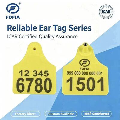 Etiqueta de Orelha Animal ICAR T904+T905 Combinada Nova RFID de Alta Qualidade Plástico TPU 70*57mm Codificação a Laser Garantia de 3 Anos Rastreamento Animal
