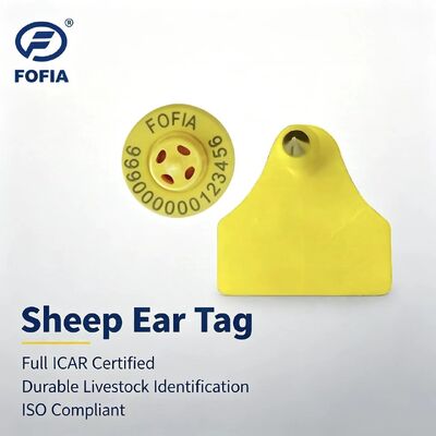 Fofia ET957+T967 Combinação de Ovelhas e Cabras Uso eletrônico de fazenda Rastreamento de etiqueta de ouvido Nova codificação a laser RFID TPU de alta qualidade 3 anos