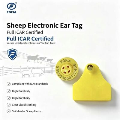Etiqueta Eletrônica para Rastreamento de Animais Fofia ET957+T967 para Ovinos, Caprinos e Bovinos, Nova RFID TPU Codificação a Laser 3 Anos