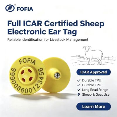 Etiquetas Eletrônicas de Chip ET957+T901 de Alta Qualidade 134.2kHz TPU para Ovelhas, Vacas, Animais, Uso Agrícola, Alcance de Leitura de 10cm, -20~80C, OEM