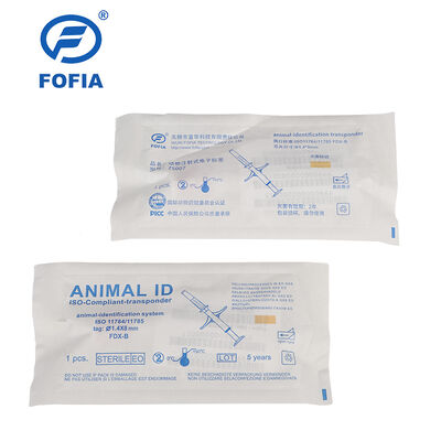 FOFIA ZS007 ICAR Certificado 134.2kHz RFID Ear Tag Animal Microchip FDX/EM4305 IP67 Impermeável Branco PP 1.4x8mm Cão Gato Animais de estimação