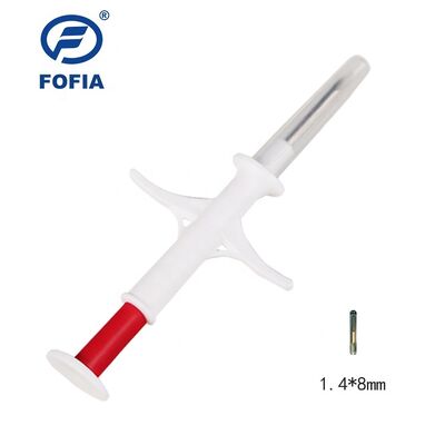 FOFIA ZS007 ICAR Certificado 134.2kHz RFID Microchip Animal FDX/EM4305 IP67 Impermeável Branco PP 1.4x8mm Cão Gato Coelho Bode Novo