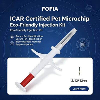 Fofia à prova d'água Novo RFID de venda quente 134,2 kHz Material PP Microchip de identificação de cães Uso agrícola Etiqueta de orelha de injeção de animal de estimação 1,5 anos Modelo Azul