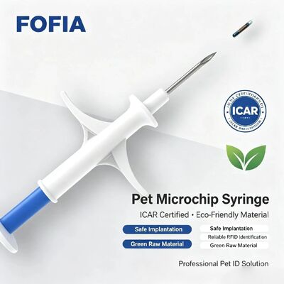 FOFIA ZS007 RFID 134.2kHz Microchip para Animais Chip FDX/EM4305 Embalagem Plástica para Injeção de Gado e Pet à Prova d'Água IP67 Novo 1.5
