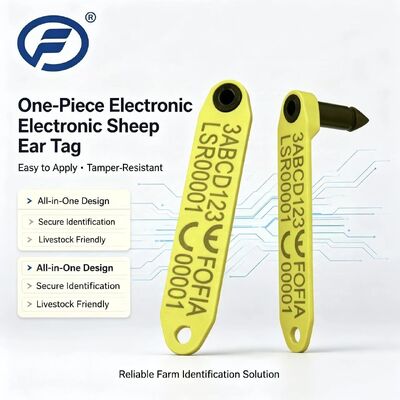 Nova Etiqueta Eletrônica RFID para Ovelhas Fofia, Resistente a Altas Temperaturas, Integrada, Antiderramamento, Codificada a Laser, ET969, Amarela, TPU