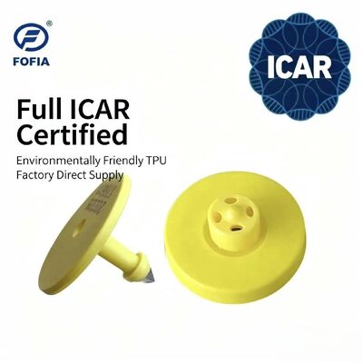 Nova Fofia à prova d'água Full ICAR Certified ET908 Amarelo RFID TPU Cow Ear Tag 1,5 Ano de garantia Laser Coding Animal Tracking Bovine