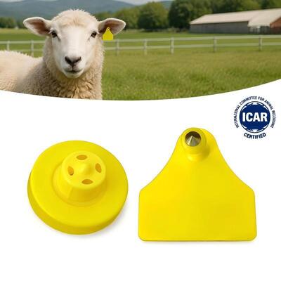 Etiquetas de orelha de RFID ET957 OEM de alta qualidade para porcos, ovelhas e vacas - alcance de leitura de 10 cm -20~80C ICar
