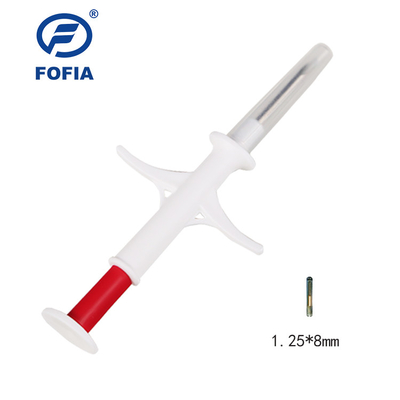 Bio vidro microchip da identificação do animal de estimação de 1,25 * de 8mm, equipamento animal do veterinário da seringa da microplaqueta