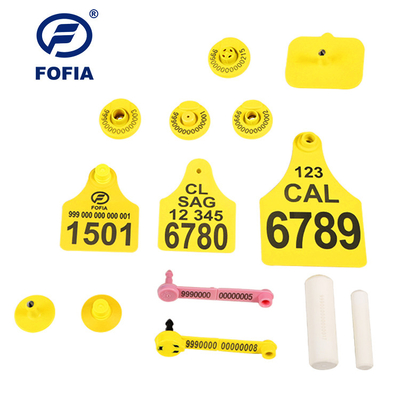 FOFIA RFID Electronic Ear Tag Etiquetas de rastreamento de animais com termômetro para bovinos e ovinos