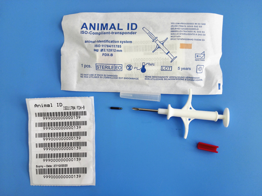 Identificação animal RFID que segue o microchip do identificador do ISO com microchip europeu
