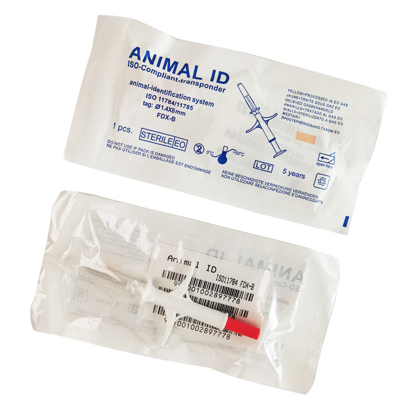 Microchip Implantável EO Esterilizado Número Universal de 15 dígitos Número de chip animal