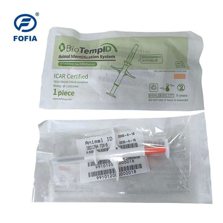 Transponder de temperatura animal RFID HT003 - Monitorização em tempo real para clínicas veterinárias