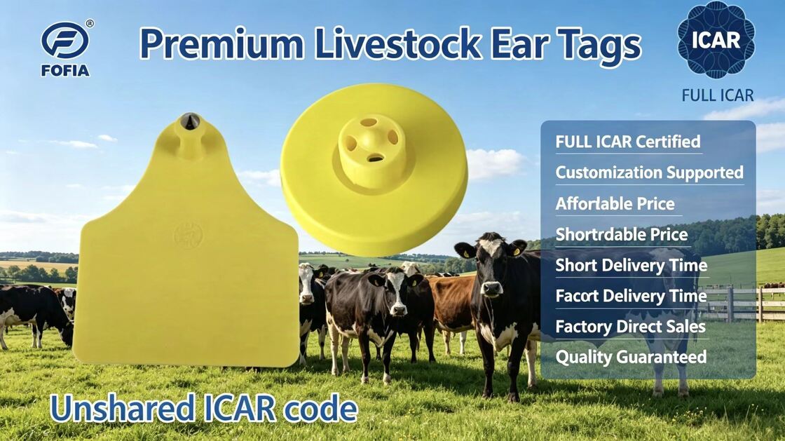 FULL ICAR Certified Waterproof Durable ET956/ET957+T967 Marcas de ouvido eletrónicas para rastreamento e identificação de cabras e ovelhas