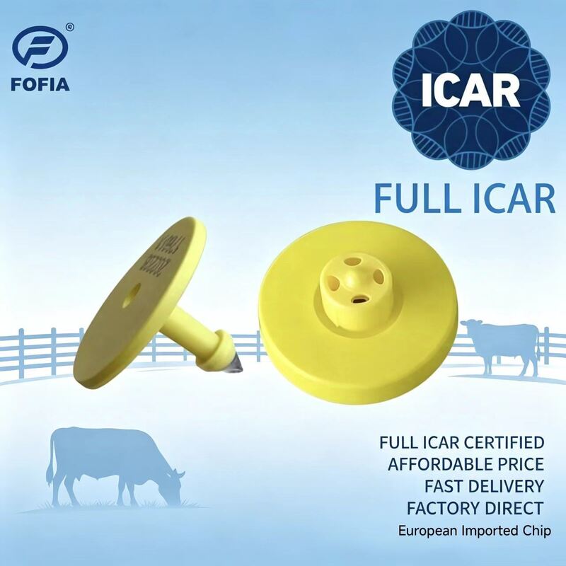 Etiquetas auriculares eletrônicas duráveis ​​com certificação ICAR completa para gerenciamento de gado com tecnologia FDX-B TPU que suporta identificação e rastreamento