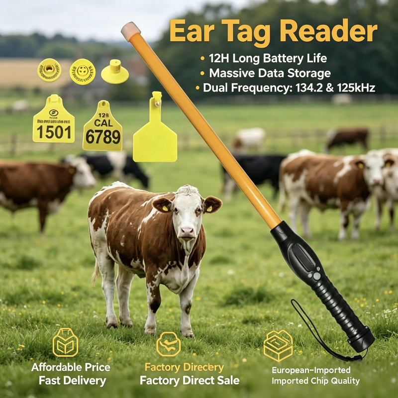 Etiquetas eletrônicas de ouvido RFID Certificado ICAR ISO11784 85 FDX B Compatível Material impermeável TPU Design durável para gestão de animais