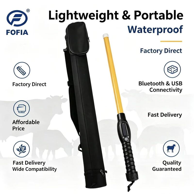 Leitor RFID portátil com transmissão de dados Bluetooth 5 USB tipo C e leitura de longo alcance para gerenciamento de gado