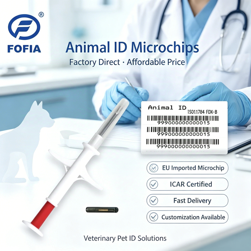 ICAR Microchip esterilizado implantável com ISO11784/5 FDX-B para identificação de animais