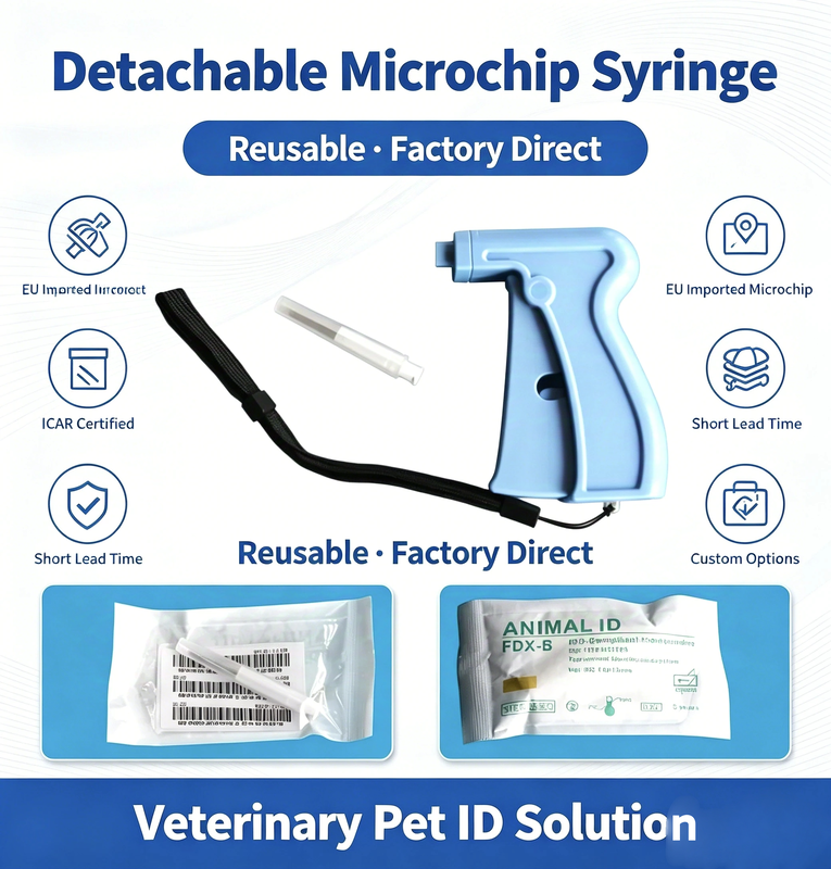 ICAR Certificado ISO11784/5 FDX-B 134.2KHz Transponder Microchip para identificação de animais e rastreamento RFID