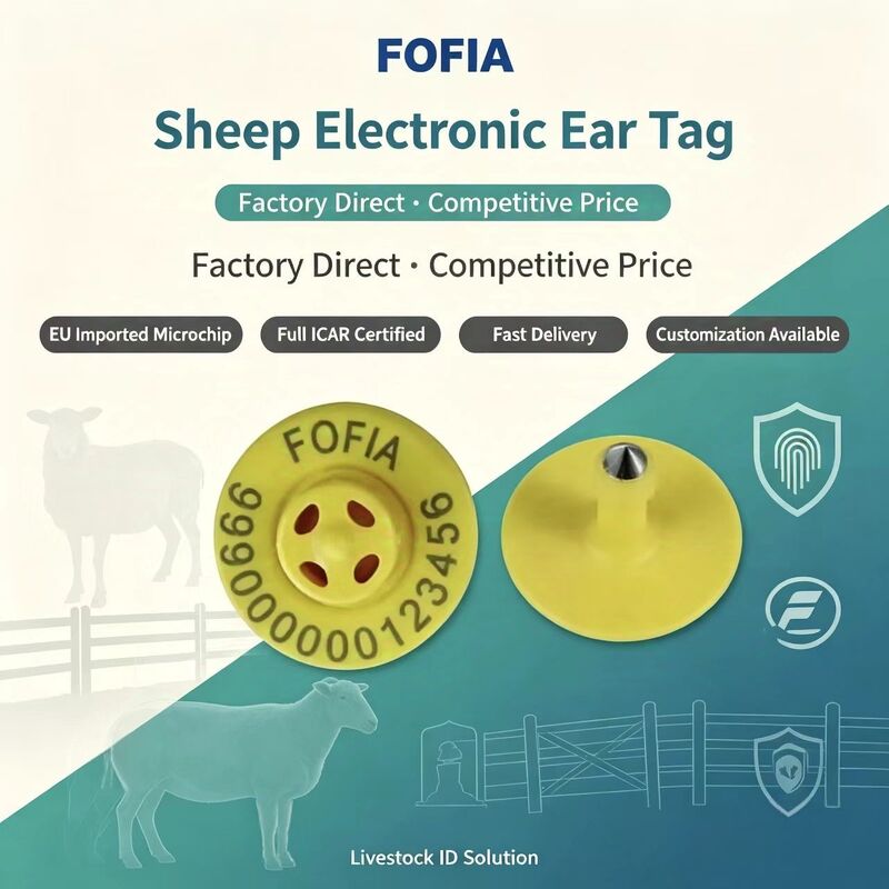 Marcas de ouvido eletrónicas TPU certificadas pela ICAR para gado de cabras e ovinos, em conformidade com a norma ISO 11784/11785