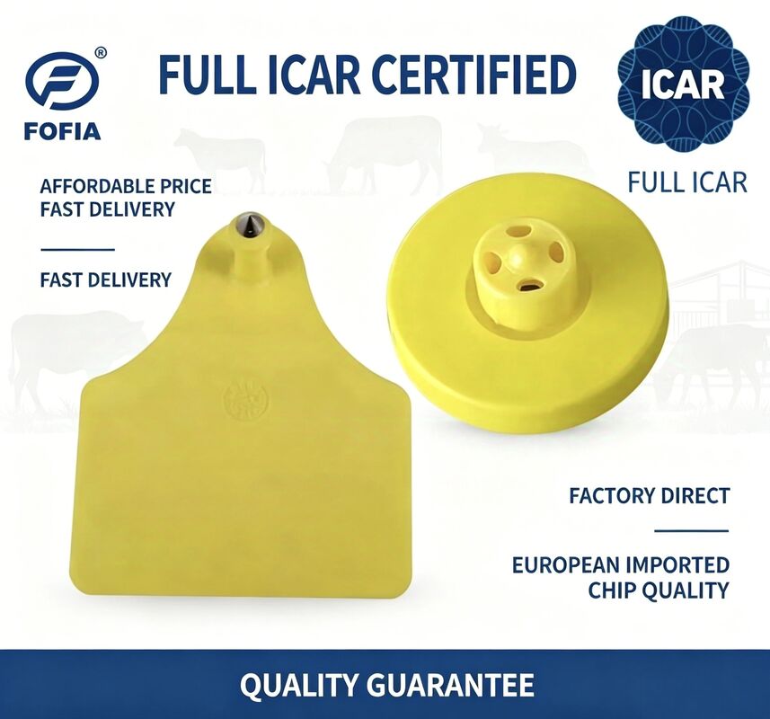 Icar completo et908 + t905 à prova d'água rfid tpu etiquetas de orelha animais amarelas FDX-B 134.2khz em4305 chips de gado