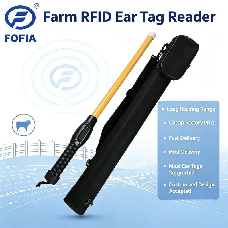 FOFIA Reader RFID PT280 à prova d'água 134,2kHz PVC plástico NLIS Austrália ICAR aprovado ID de gado USB ISO 11784/5 10-20cm