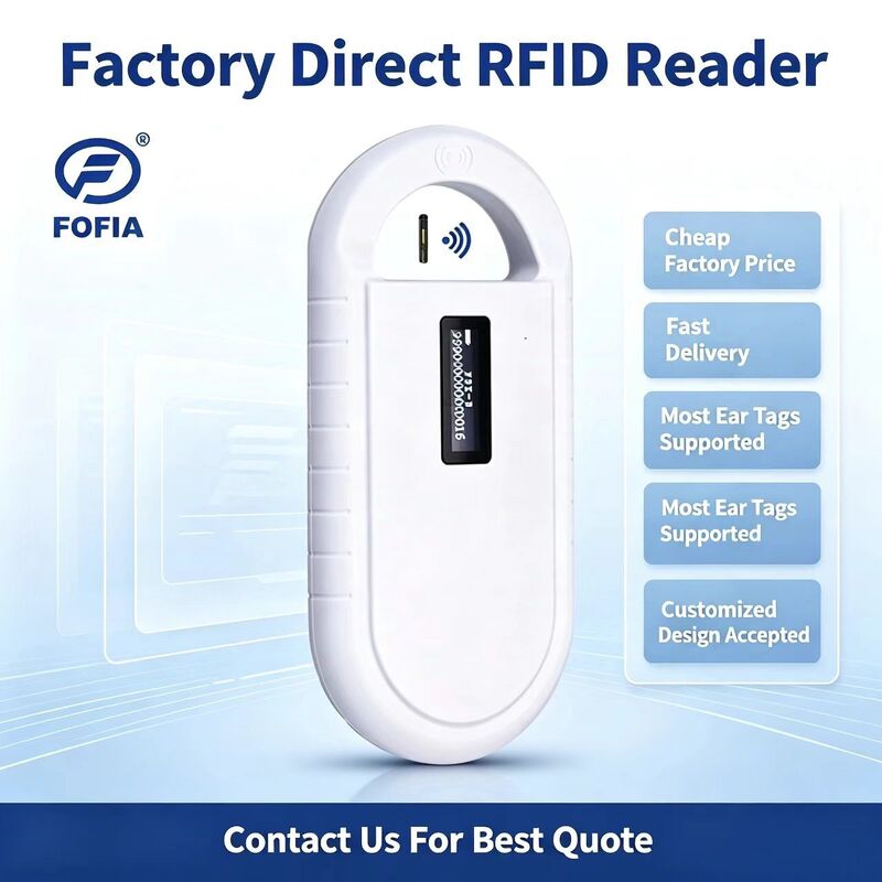 Leitor de cartão RFID de microchip de animal portátil PT160 134,2kHz OLED Screen USB Bateria de lítio CE Certificado Protocolo ISO 11784/11785