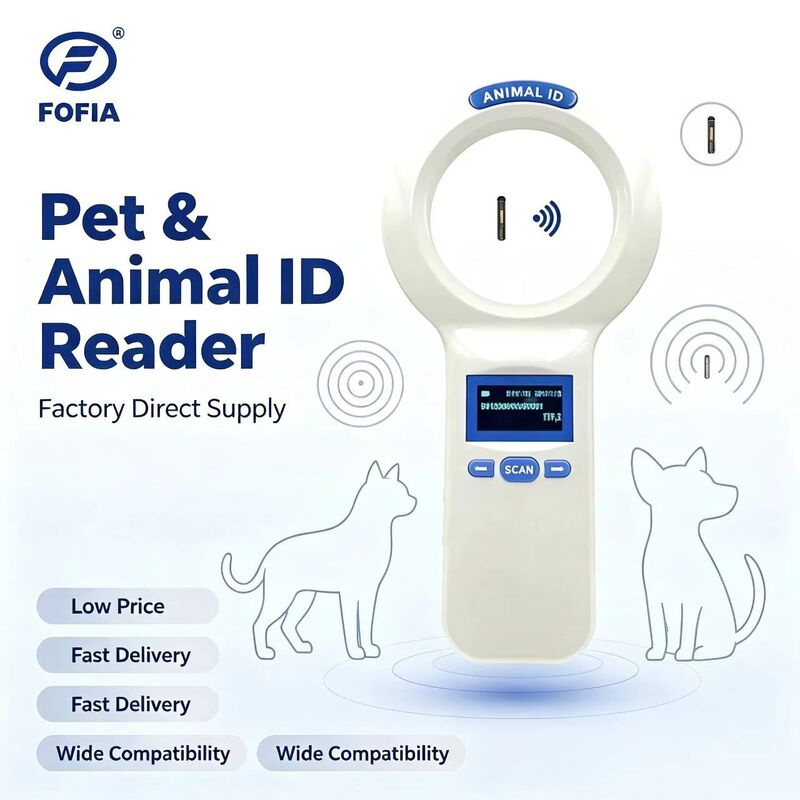 Relógio portátil FOFIA PT200 RFID à prova d'água 128x64 tela OLED leitura de longa distância 10-20m Protocolo ISO11784/5