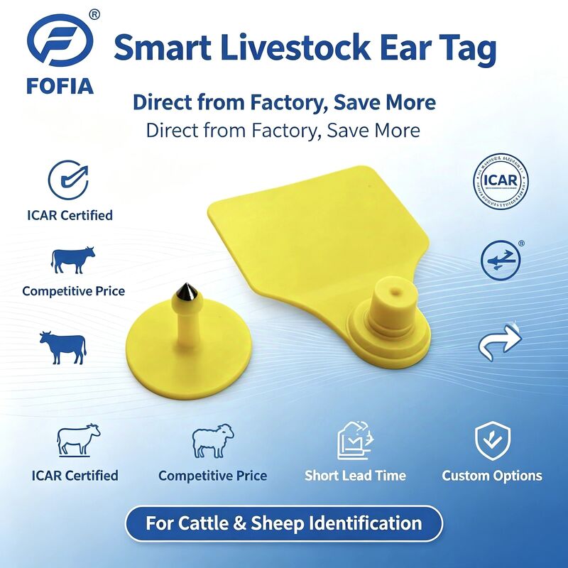 Fofia T904 Combinação de etiqueta de orelha animal RFID TPU 72 * 57mm Codificação a laser Fazenda Gado Porco Ovelha Icar