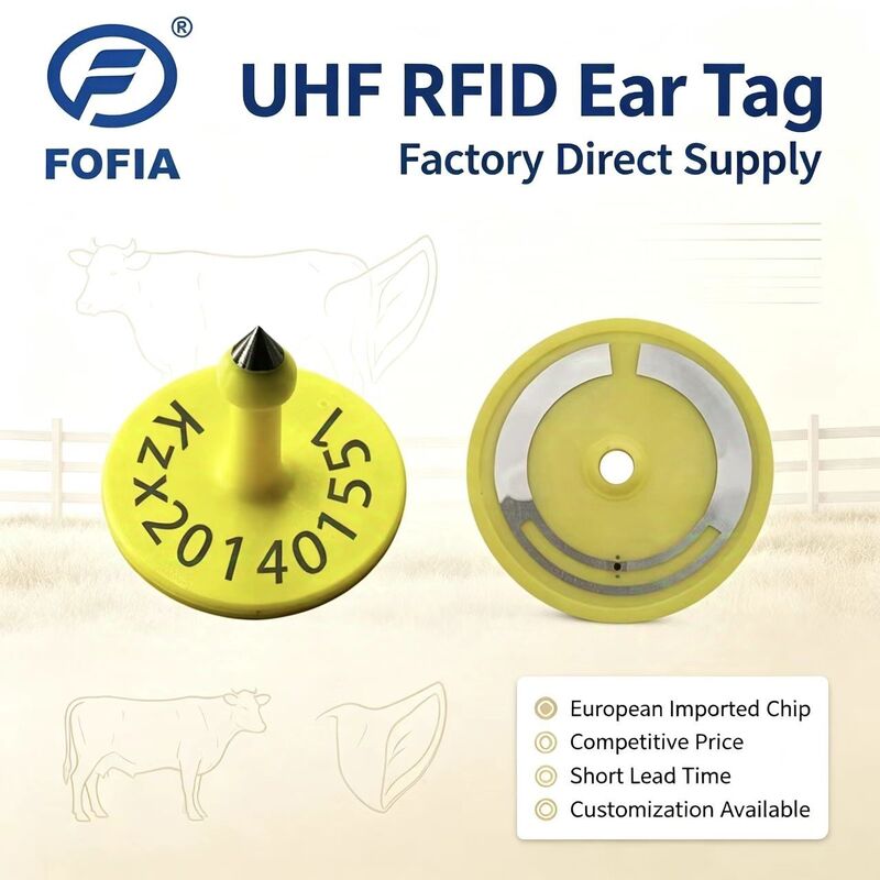Fofia ICAR ET926 RFID impermeável TPU etiquetas de ouvido de animais FDX-B 134.2Khz EM4305 chips gado gado porco ovelhas