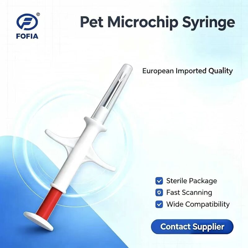 Novo FOFIA RFID ICAR Certificado 134.2kHz Animal Microchip FDX/EM4305 Chip IP67 impermeável Pet Injeção Plástico