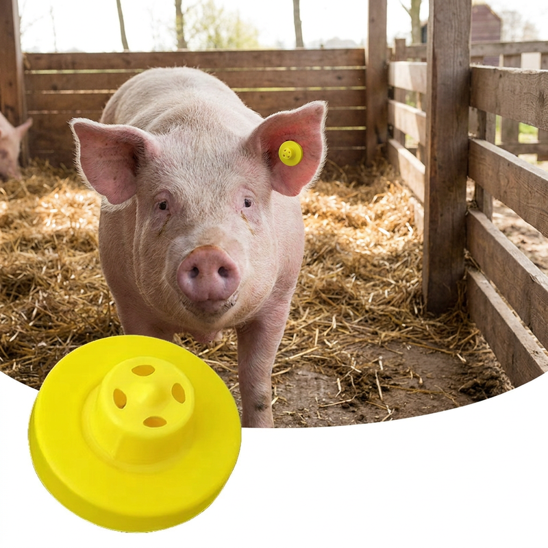 Etiqueta auricular de metal ICAR 134,2 KHz RFID COMPLETA para solução de identificação de animais aprimorada para gado, porco e ovelha