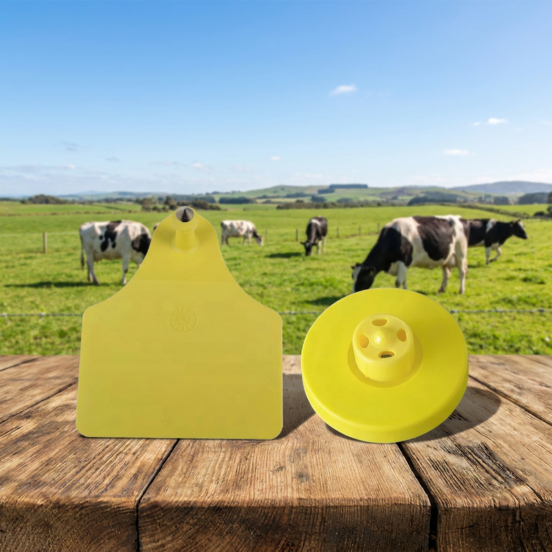 Marca de ouvido de porco amarelo Pecuária escaneável FULL ICAR Marca de identificação Alta visibilidade Adequado para sistema de rastreamento de fazendas de porcos