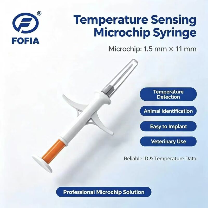 ICAR Certificado Fofia Novo Sensor de Temperatura Microchip RFID PP Animal ID à prova d'água para cães e gatos Animais de estimação 1,5 anos de garantia