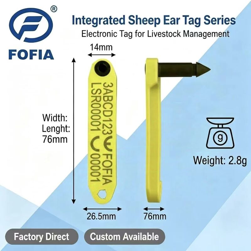 Nova Etiqueta Eletrônica RFID Fofia HDX Resistente a Altas Temperaturas Integrada Anti-Queda TPU Codificada a Laser ET969 Ovelha Amarela 1.5"