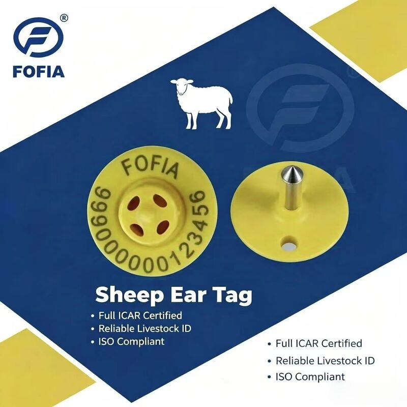 Etiqueta Eletrônica de Orelha ET957+T901 de Alta Qualidade 134.2kHz TPU para Animais de Fazenda Caprinos, Suínos e Bovinos com Alcance de Leitura de 10cm -20~80C
