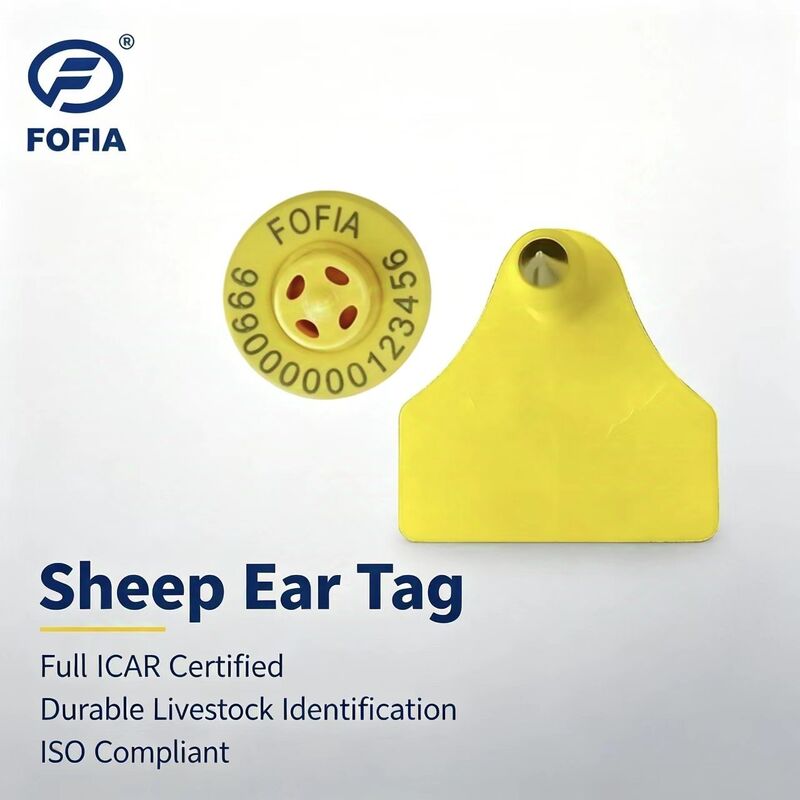 Fofia ET957+T967 Combinação de Ovelhas e Cabras Uso eletrônico de fazenda Rastreamento de etiqueta de ouvido Nova codificação a laser RFID TPU de alta qualidade 3 anos