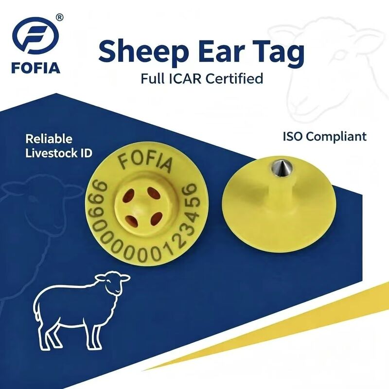 Alta Qualidade Nova ET957+T901 134.2kHz TPU Electronic Ear Tags para Porcos Bode Sheep Dog Farm 10cm Distância de Leitura -20~80C 29.90.3 mm