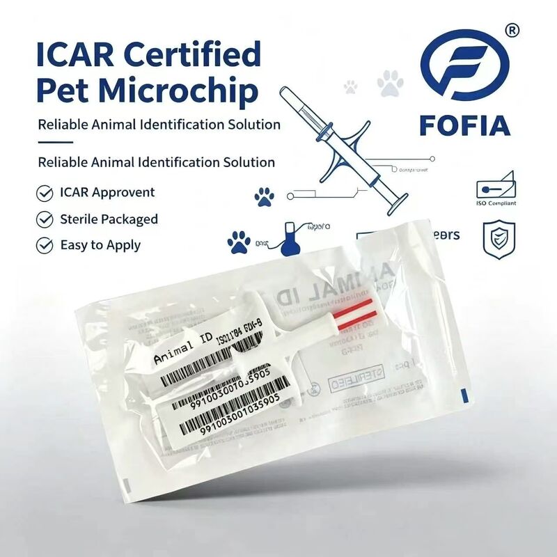 Durável Fofia Novo Venda Quente RFID 134.2kHz PP Material identificação de cão Microchip Impermeável Uso da Fazenda Pet Injeção 1,5 ano etiqueta de ouvido
