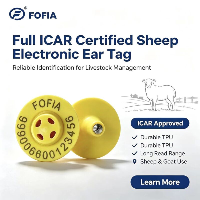 Etiquetas Eletrônicas de Chip ET957+T901 de Alta Qualidade 134.2kHz TPU para Ovelhas, Vacas, Animais, Uso Agrícola, Alcance de Leitura de 10cm, -20~80C, OEM