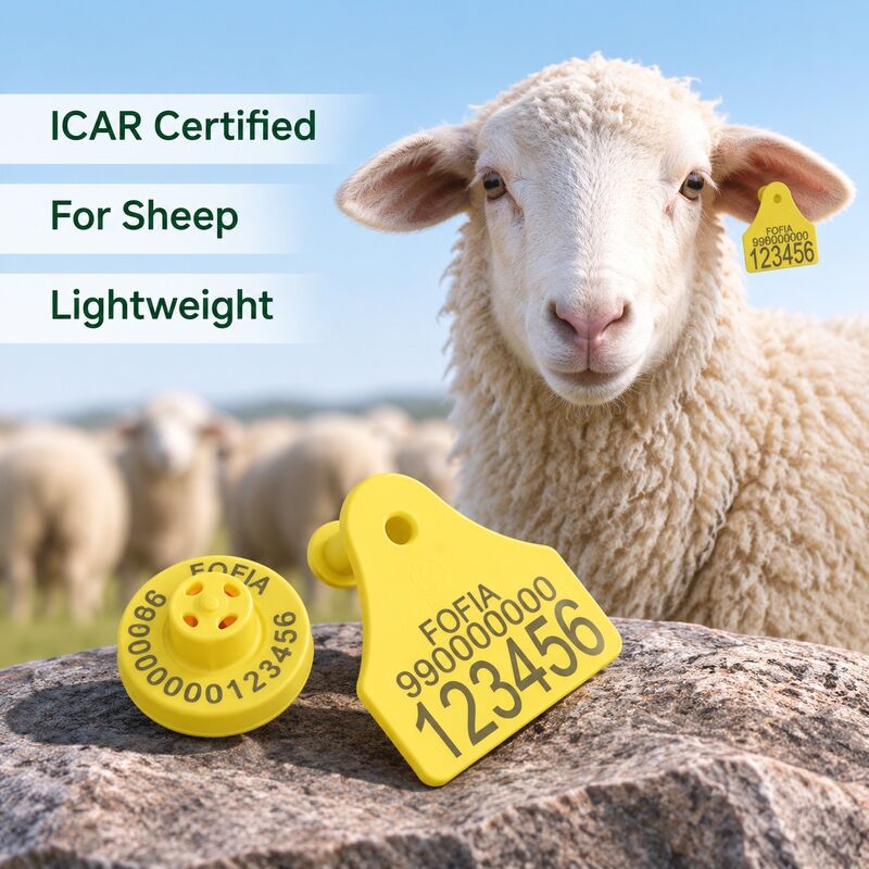 Etiqueta Eletrônica RFID TPU Plástico Codificação a Laser para Ovelhas e Cabras ICAR Completa Fofia Garantia de 3 anos