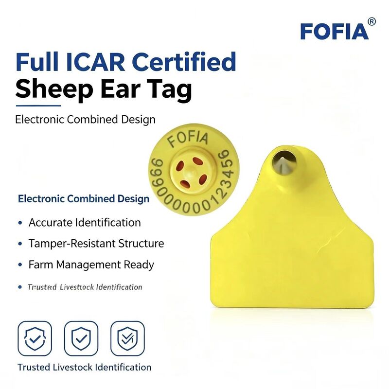 Etiqueta Eletrônica para Ovinos e Caprinos Fofia à Prova d'Água e Durável, Nova Etiqueta de Orelha RFID de Plástico TPU de Alta Qualidade a Laser
