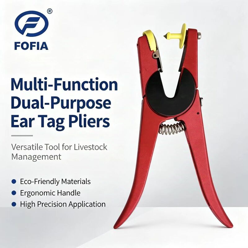 Novo FOFIA Metal Alumínio Alloy Farm Animal Ear Tag Applicator Laser Coding Bovine Porco Ovelha Cavalo 3 meses de garantia