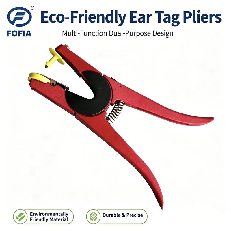 New FOFIA Aluminum Alloy Farm Animal Ear Tag Applicator with Laser Coding for Cattle Pig Sheep Horse Ear Tags 3 Months Warranty