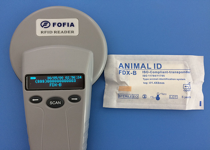 microchip do identificador do ISO de 1.4*8mm, microplaqueta portátil da identificação do animal de estimação para o cão/gato