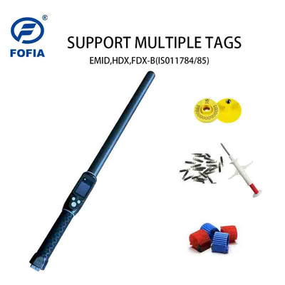 Leitor portátil de varinha ISO11784 FDX-B HDX para gado, animais e microchip de brinco. Longa distância de leitura de até 30cm
